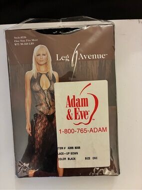 Leg Avenue Black Sheer Lace-Up Gown